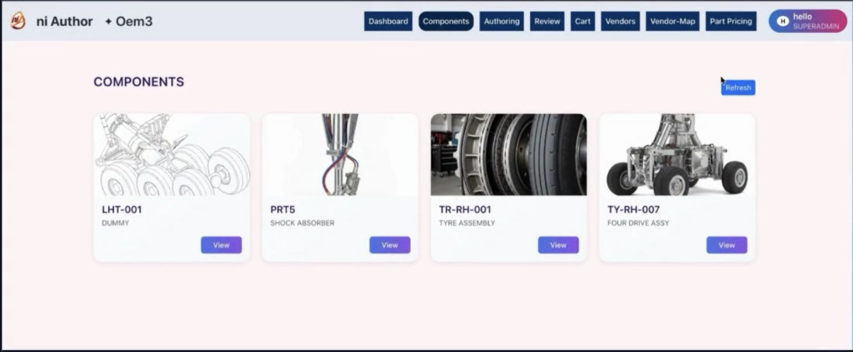 Focused component view linking manuals and catalog figures in the tool