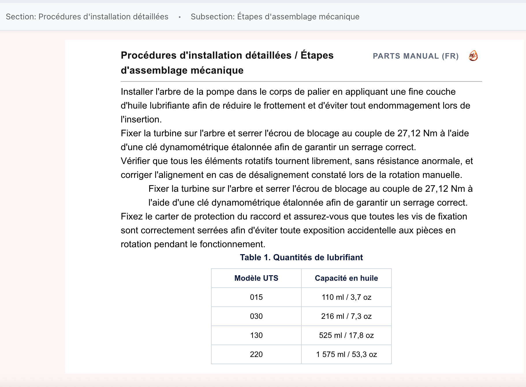 niAuthor French manual publishing output screen
